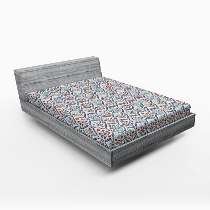 Microfiber Floral Fitted Sheet, Full Fitted Sheet