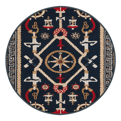 Washable Coastal Colonial Plus Coastal Area Rug