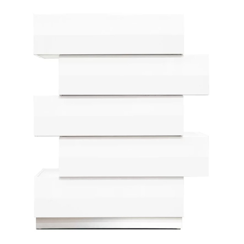 Mcgowen 44"H 5 Drawer White Chest 