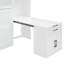 Lit escamotable mural simple avec placard, tiroirs et bureau - blanc