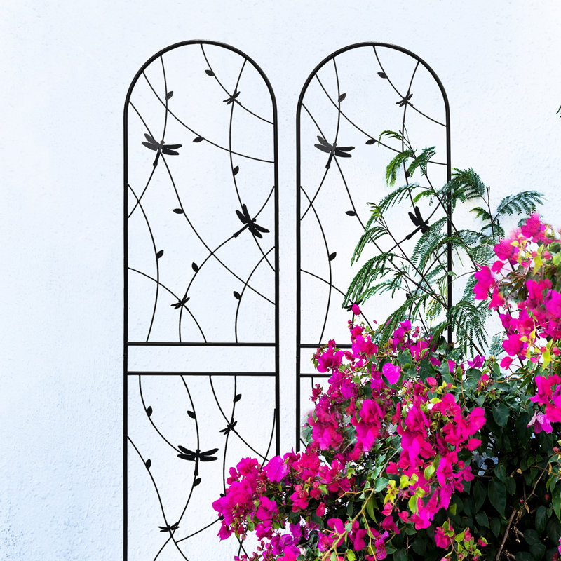 Treillis de jardin en métal antirouille de 86,7 po x 19,7 po, paquet de 2, support pour plante d'extérieur, treillis 19,7 po, pour les besoins d'escalade