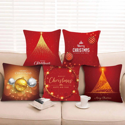 Housse de coussin en lin pour Noël