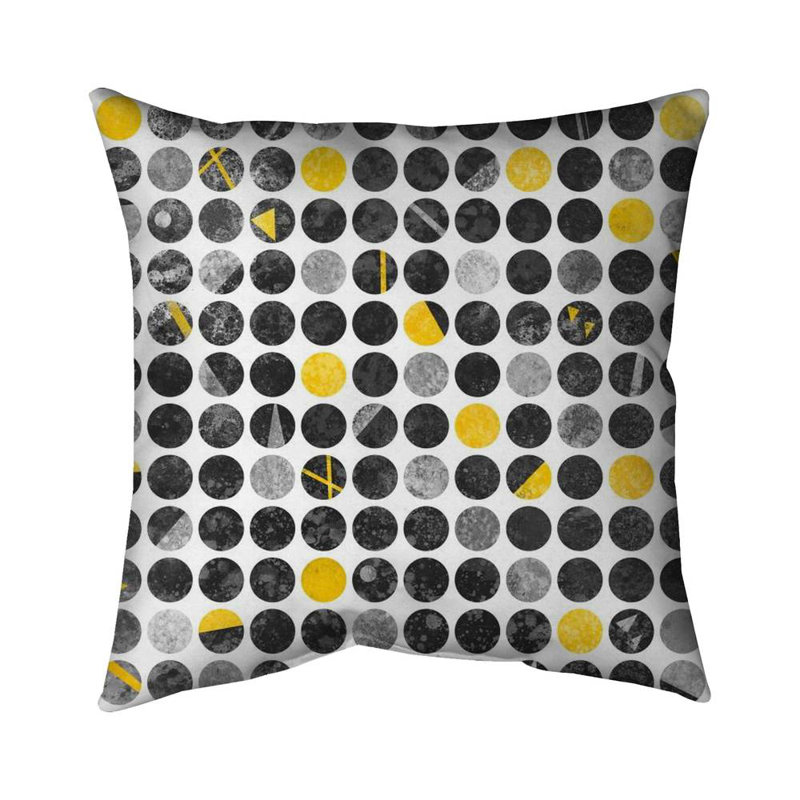 Abstract grunge circles - 16"x16" Outdoors Throw pillow - Spun poly - Print on demand