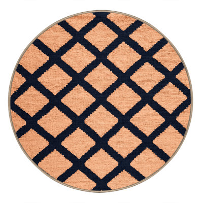 Tapis orange en treillis lavable à la machine
