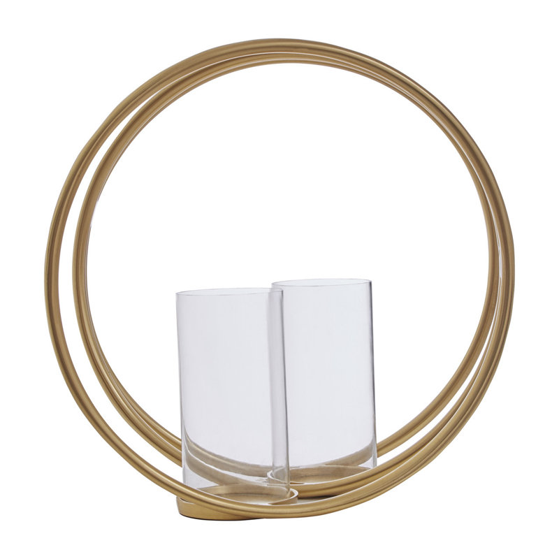 Aura Glass Tabletop Hurricane, 45cm H x 24cm W x 24cm D