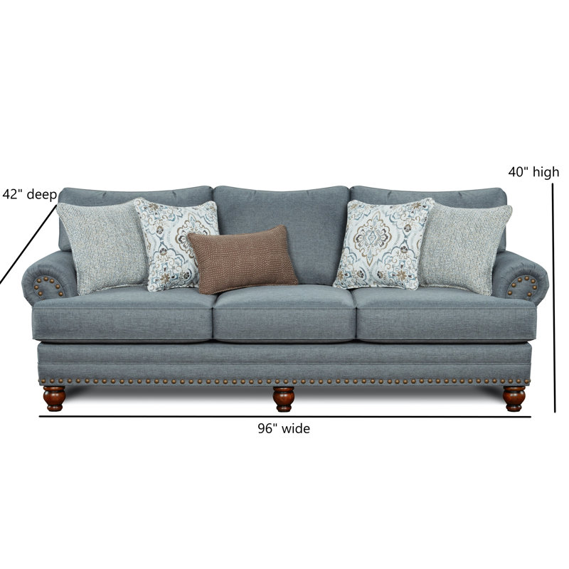Fusion Furniture Bates Charcoal Sofa, Gray