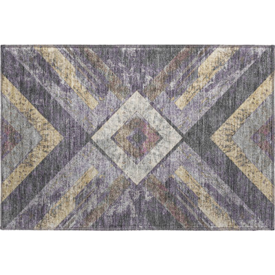 Premium Machine Washable Millbrook AMF1955 Geometric Rug