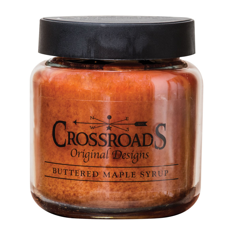 16oz Buttered Maple Syrup Scented Glass Jar Candle