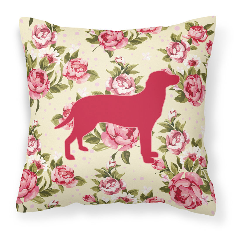  Coussin 14 "Labrador Shabby Elegance, Jaune clair