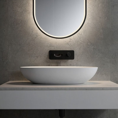 Brayden Studio 58.5mm L x 39mm W Natural Stone Oval Sink