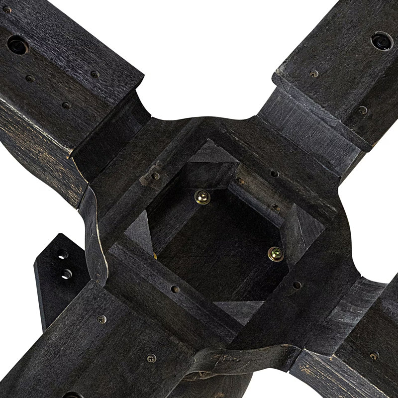 L'ensemble de salle à manger moderne 5 pièces comprend une table en bois et 4 chaises parsons en tissu de polyester beige clair avec dossier capitonné - Noir sablé