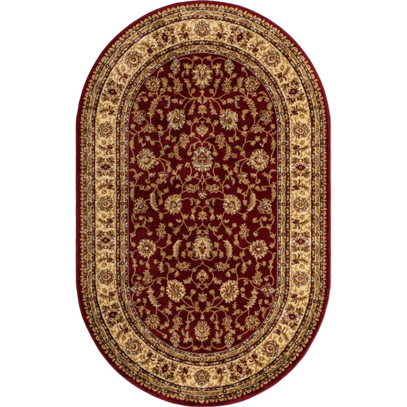 Tapis oriental Niles, Ovale 5 pi 3 po x 8 pi, Rouge