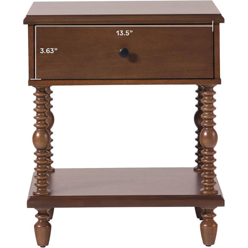 Drawer Spindle Bedside Table