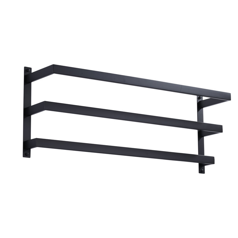 SUS 304 Stainless Steel 3-Tier Wall Mount Towel Rack With Concealed Mounting Hardware, Brushed Nickel