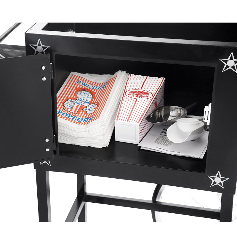 Great Northern Popcorn 8 oz. Popcorn Machine with Cart, Black
