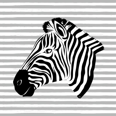 Striped Zebra by Martina Paplova - Wrapped Canvas Art Prints