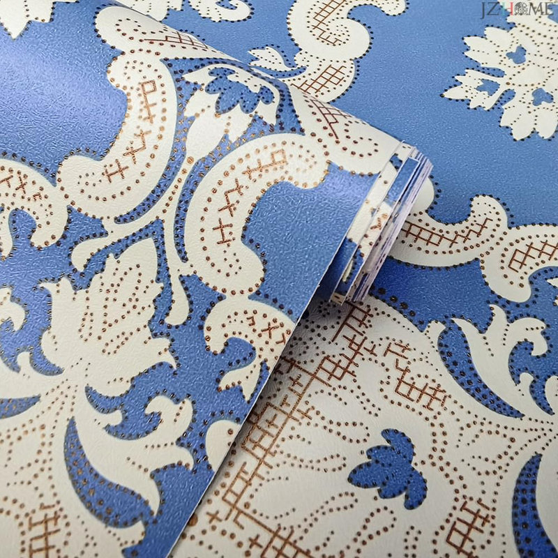 Papier peint adhésif de luxe en damas auto-adhésif en vinyle