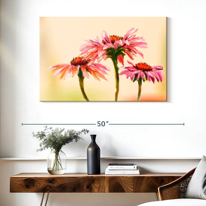 Harnek complexe fleurs d'échinacée, H 26 po x l 39 po