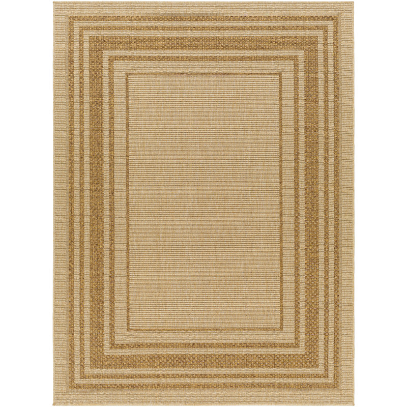 Audene Machine Woven Polypropylene Indoor/Outdoor Area Rug in Tan/Brown, Square 7'10"