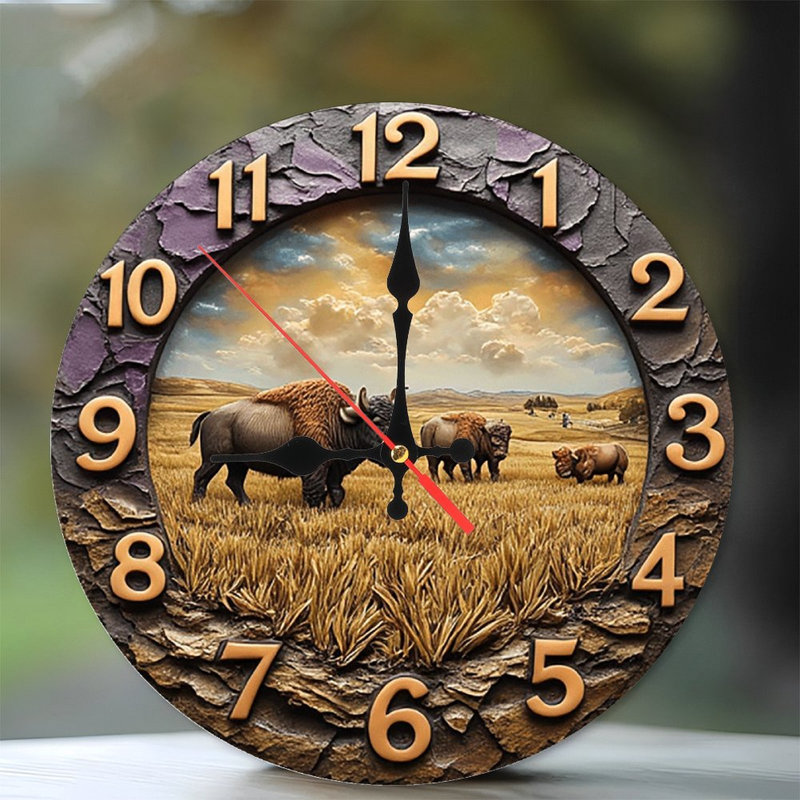 Horloge murale Prairie Bison