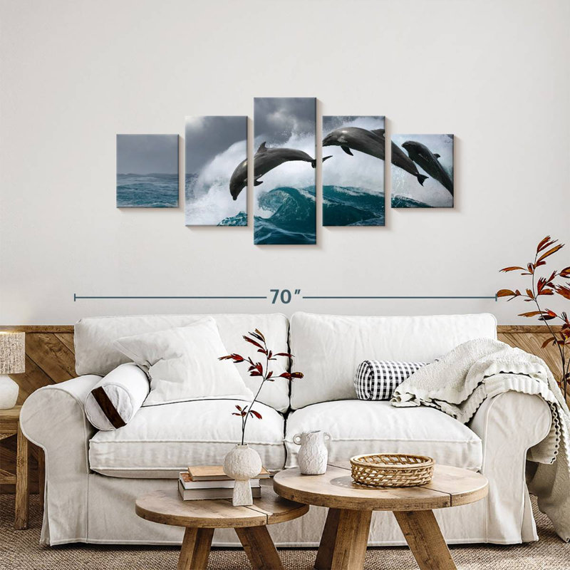 Brampt Leaping Dolphins, 24" H x 55" W