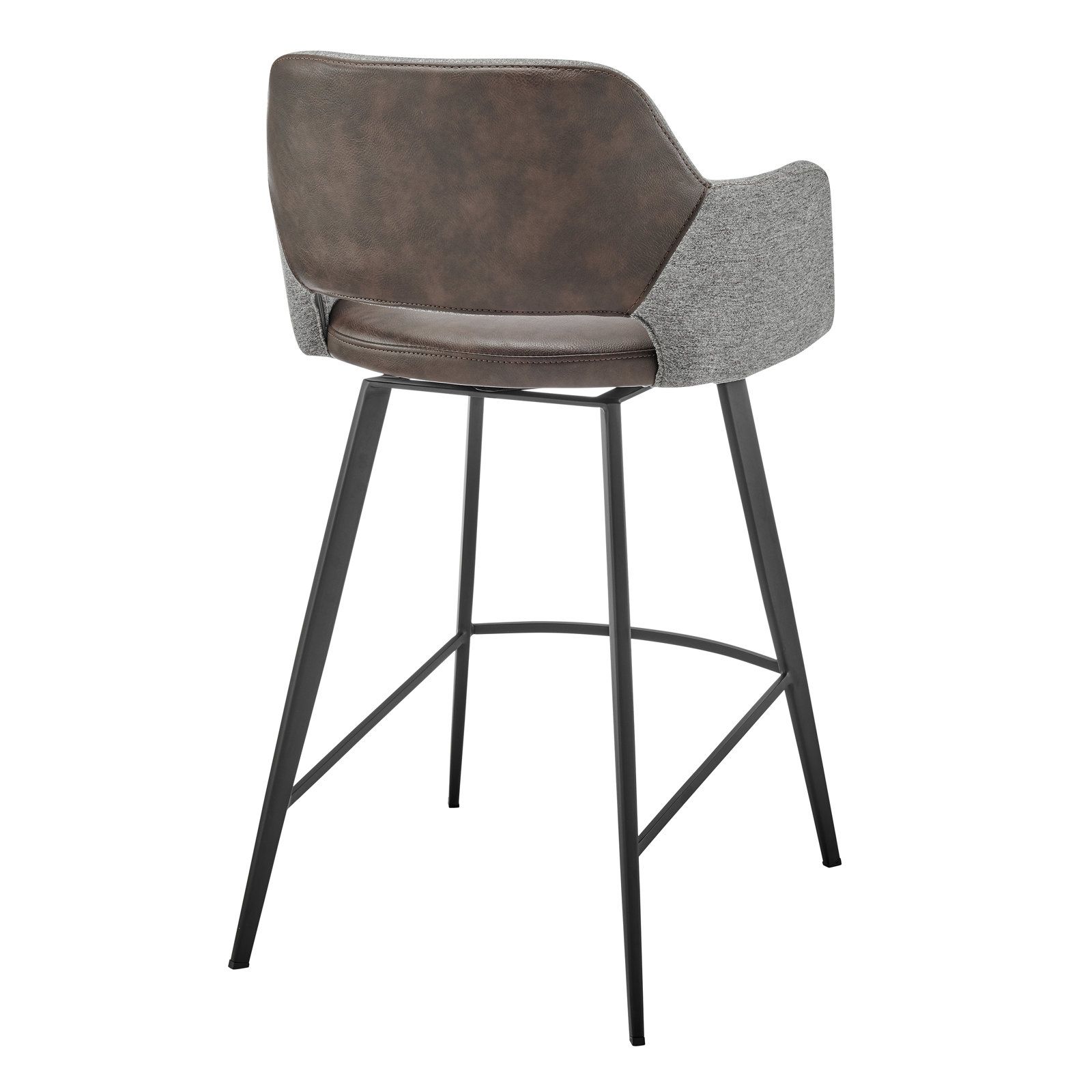 Ivonne Swivel Bar and Counter Stool, Light Brown Faux Leather, Counter Stool (25.6” Seat Height)