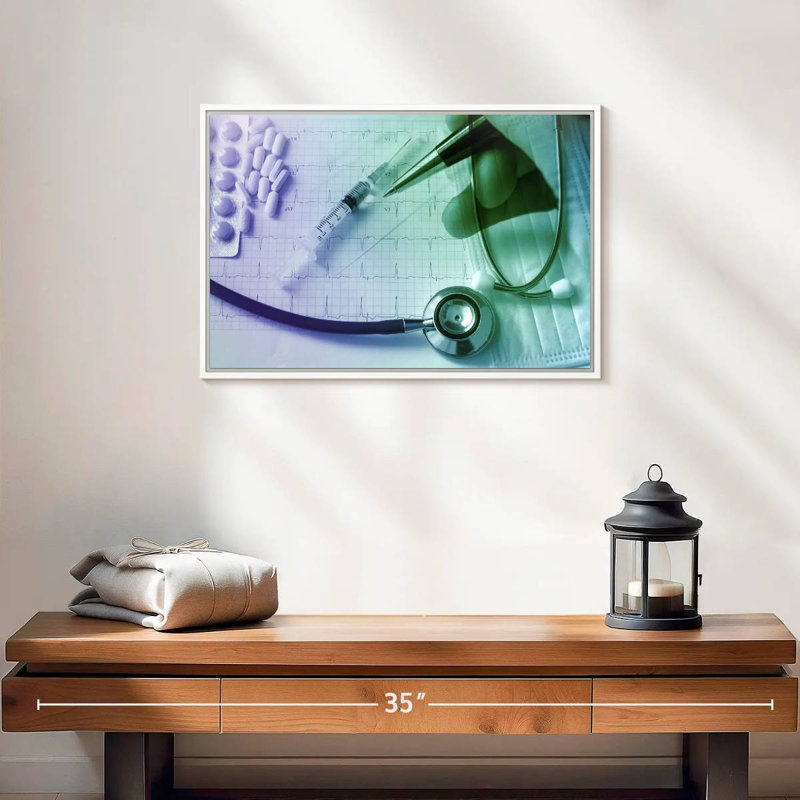 L'assurance médicale médicale, Cadre flottant blanc, 19 po x 13 po