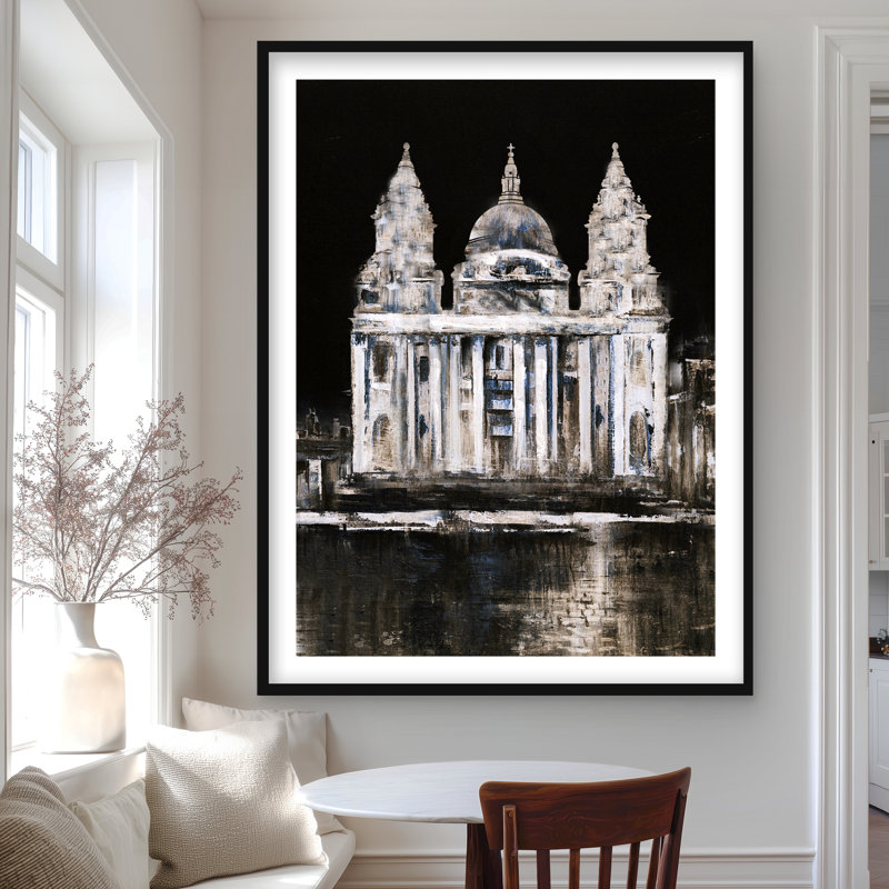 White Monument on Dark Background | Framed Matted Print