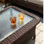 Ensemble de conversation de patio 7 pièces en osier toutes saisons avec chaises pivotantes et table basse en verre-176027089
