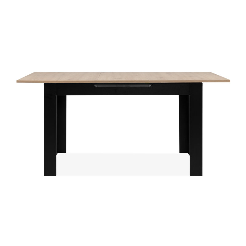 Sachika Extendable Dining Table, 75cm H x 125cm L x 80cm W, Black, Artisan oak