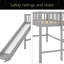 Lit mezzanine simple bas avec échelle et glissade-1711324870