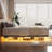 Floating Bed Frame with LED Lights Metal Slats Underbed Storage Space No Box Spring-628827336