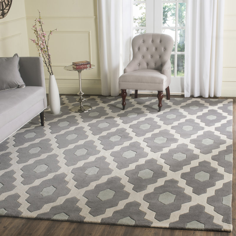 Carolene Hand Tufted Wool Geometric Rug, Rectangle 8' x 10'