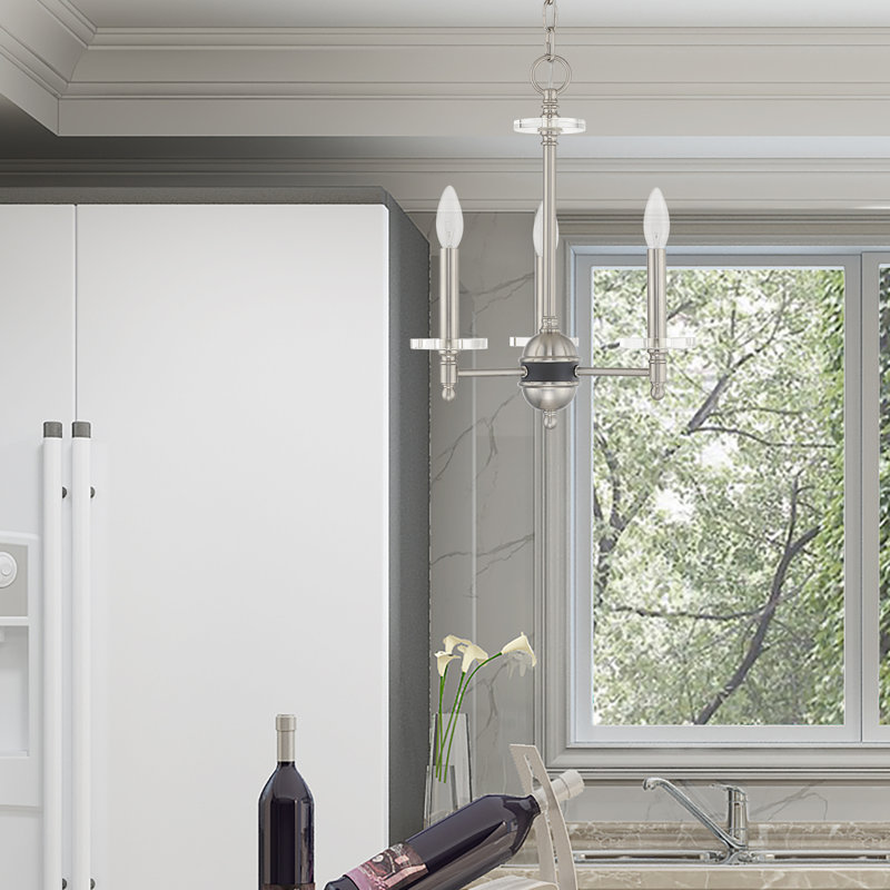 Christofer 3 - Light Dimmable Classic / Traditional Chandelier, Brushed Nickel