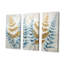 Ensemble de décorations murales Blue and Golden Ferns Symphony III - Ferns-629572043-629572040