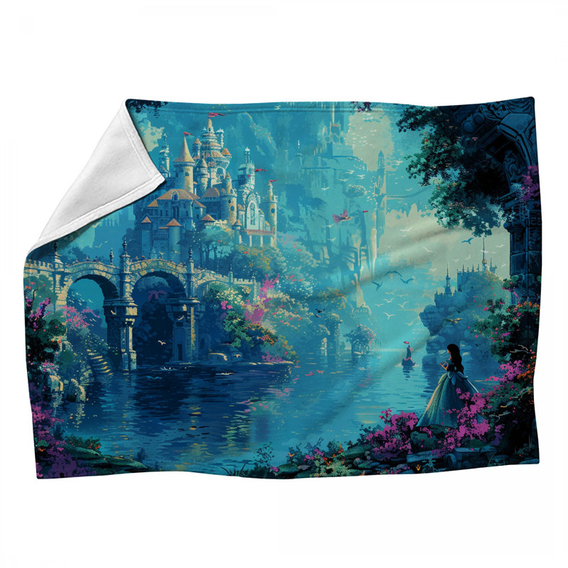 Jeté en molleton Castle - jetés fantaisie pour canapés ou lits, 60 po x 80 po