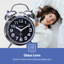 Analog Chrome Quartz Alarm Tabletop Clock-96122163