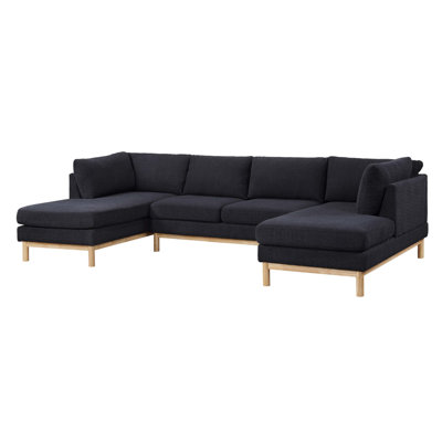 HallieSherpa Wide Double Chaise U-Shape Sectional Sofa
