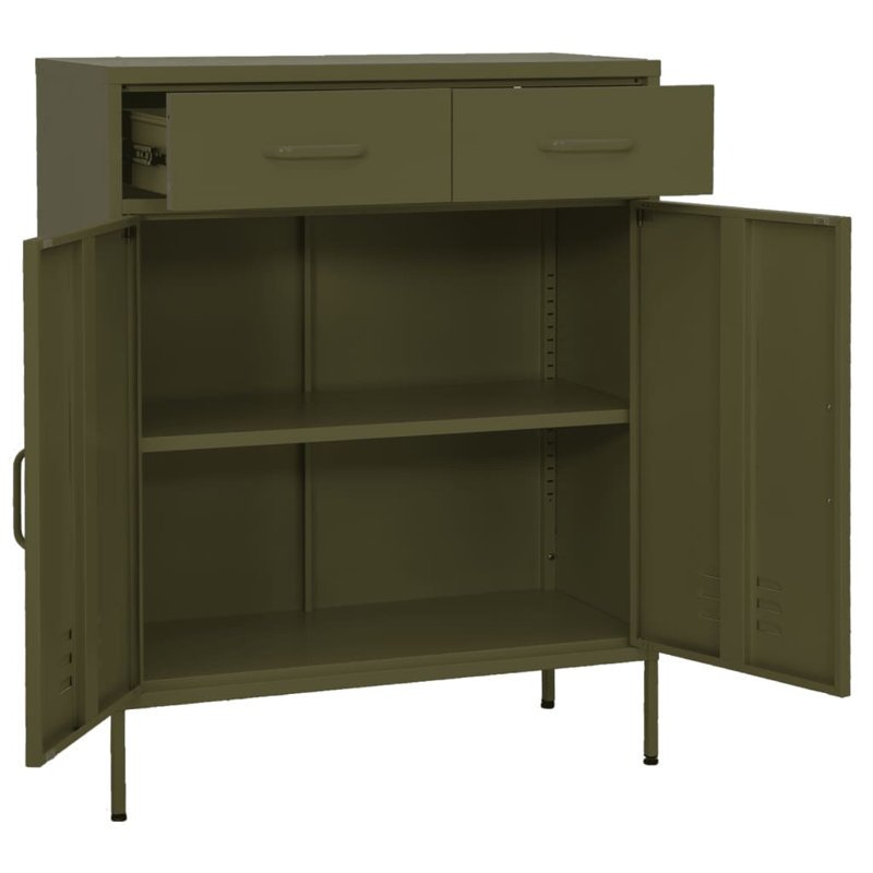 1 Piece Steel Single Storage Cabinet ( 40 " H x 31.5 " W x 13.8 " D), Olive Green