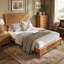 Base de lit en bois massif, cadre de lit plateforme grand avec tête de lit, tête de lit haute en bois naturel, aucun sommier requis, naturel-219446310-219446312
