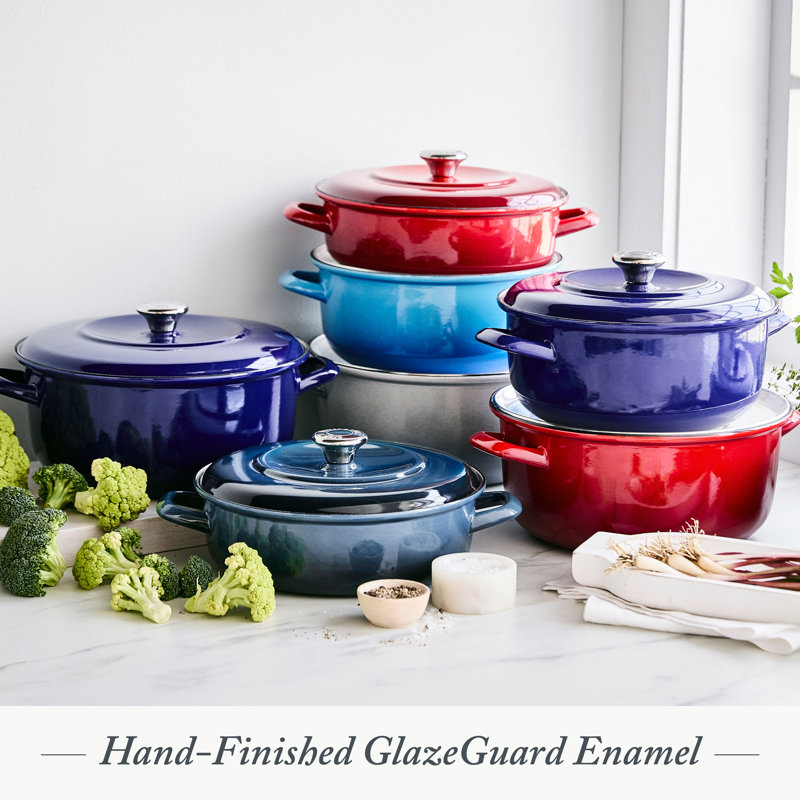 Aegean Teal 7-Quart Enameled Cast Iron Round Dutch Oven with Lid