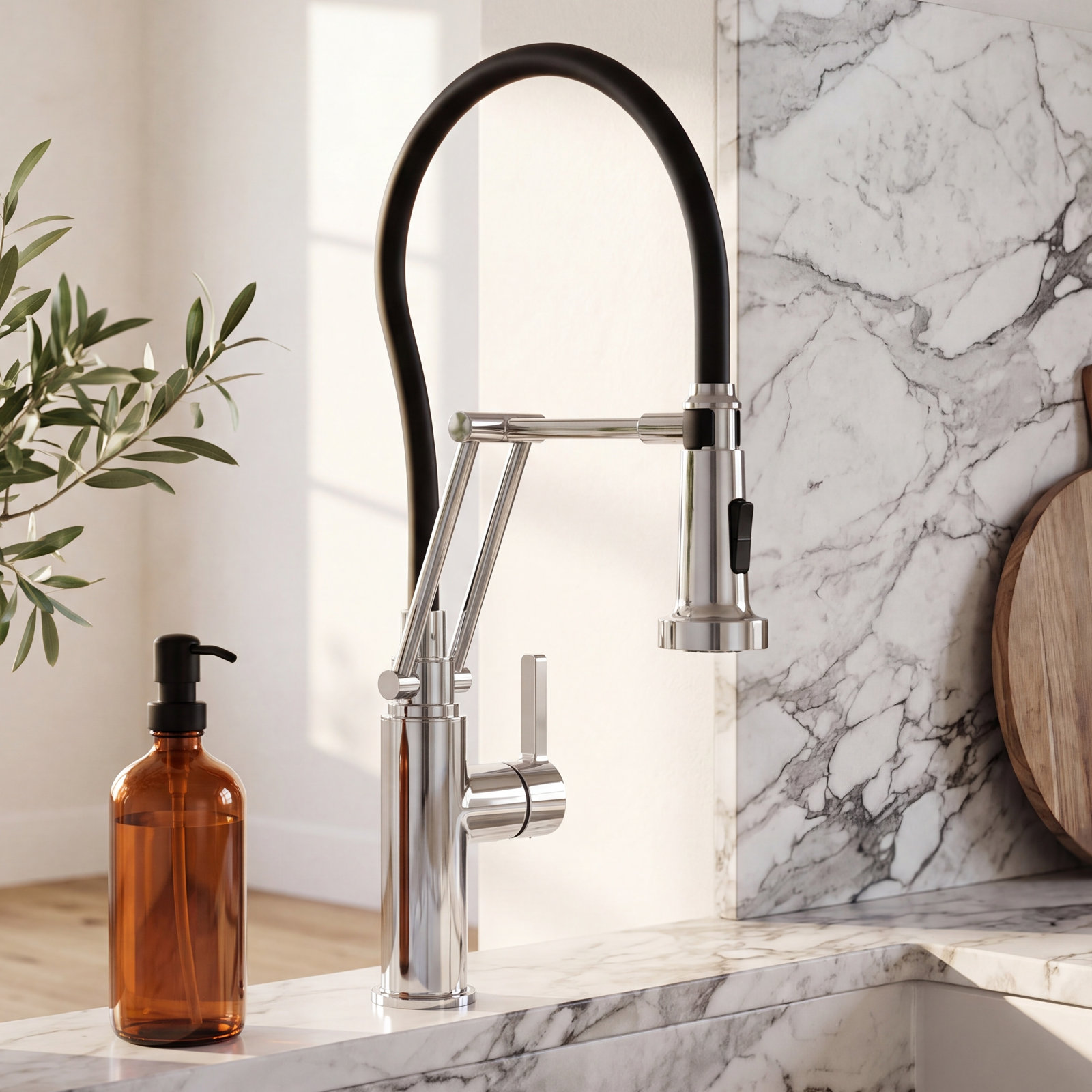 Engel Pull-Down Kitchen Faucet, Chrome
