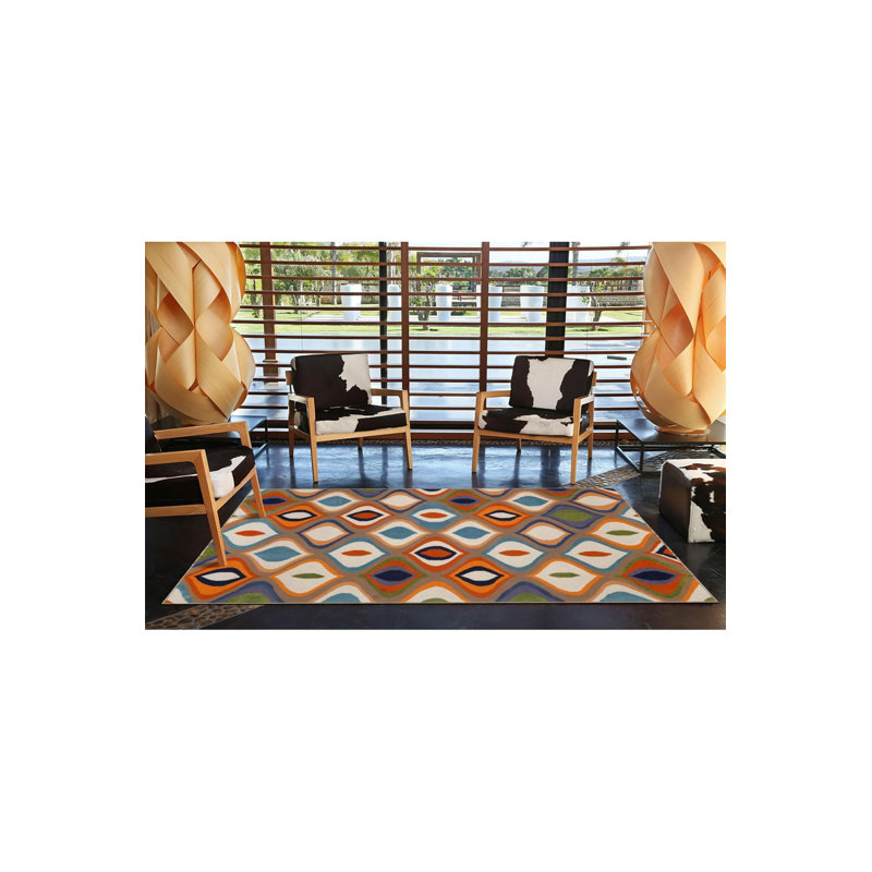 Tapis tissé coloré à motif lavable à la machine, Rectangle 3 pi 3 po x 4 pi 11 po