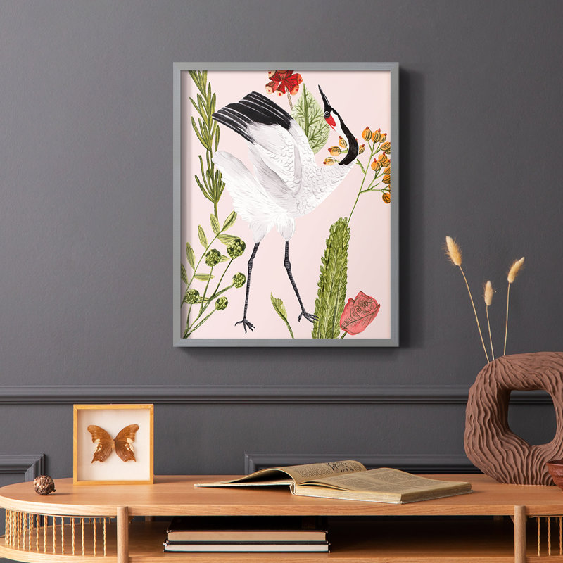 Birds in Motion VI Framed Print - Solid Wood, Grey, 10" H x 8" W