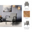 Chaise d'appoint rembourrée avec structure en bois - Fauteuil confortable pour le salon, la salle à manger et la chambre à coucher - 32 po, gris