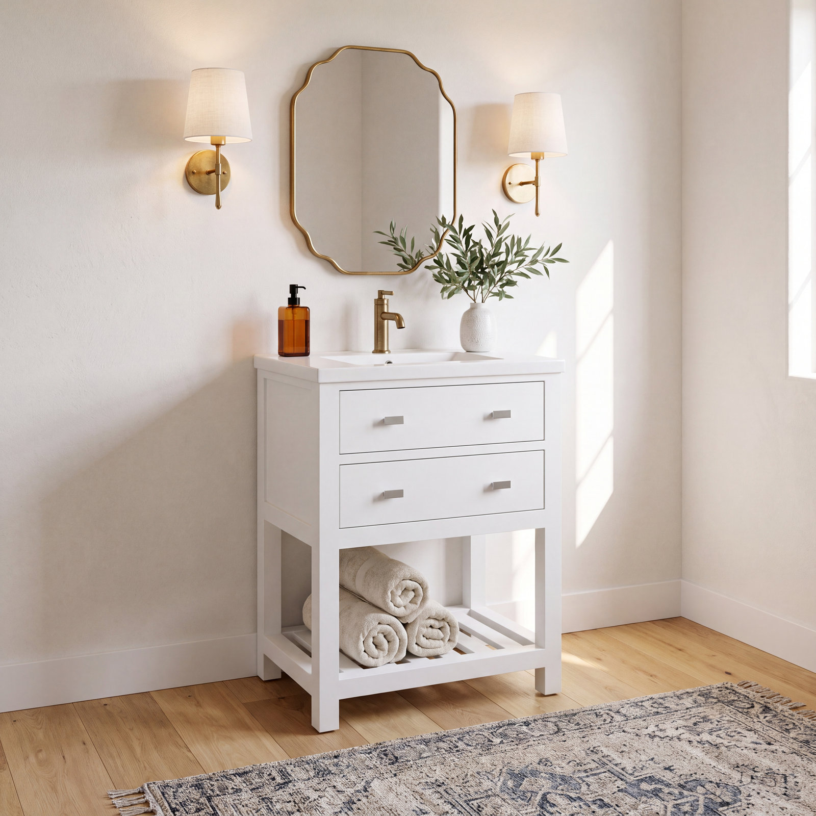 Caitlyn Modern 24" Single Bathroom Vanity, White