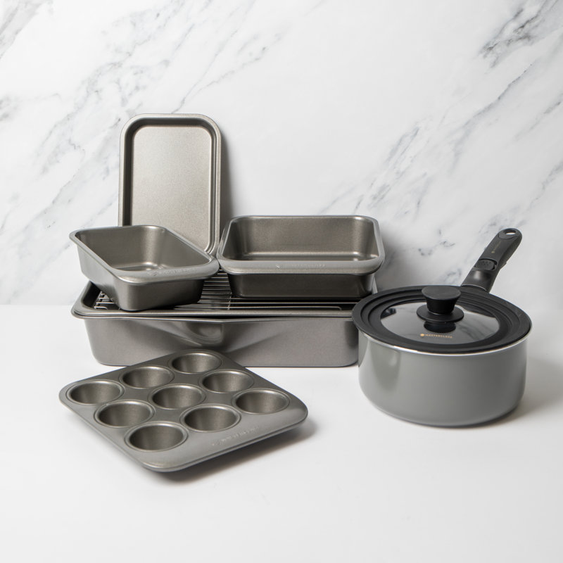 MasterClass Smart Space Non-Stick 7pc Bakeware Set and Saucepan Set