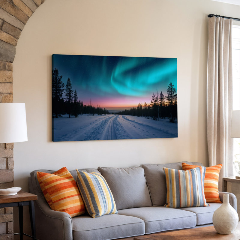 Toile, "Un paysage d'hiver serein au crépuscule", art mural menant à travers une forêt tranquille, H 9 po x l 12 po