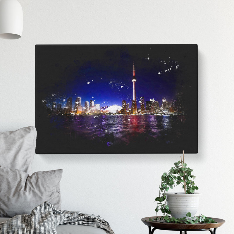 Toronto Skyline In Canada - Wrapped Canvas Print, 40cm H x 60cm W x 3cm D