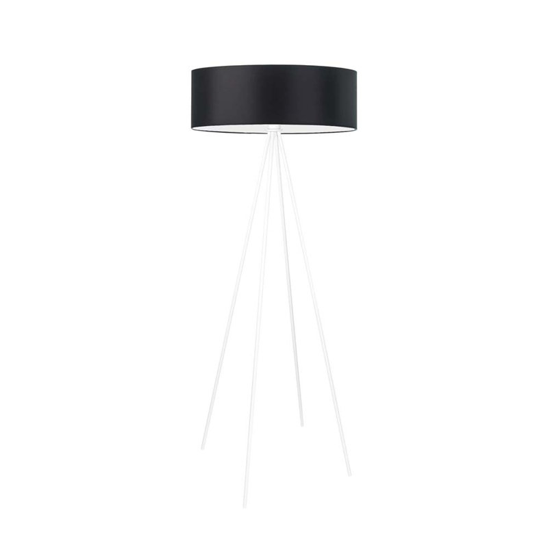 Arnesha 157cm Traditional Floor Lamp, White, Black